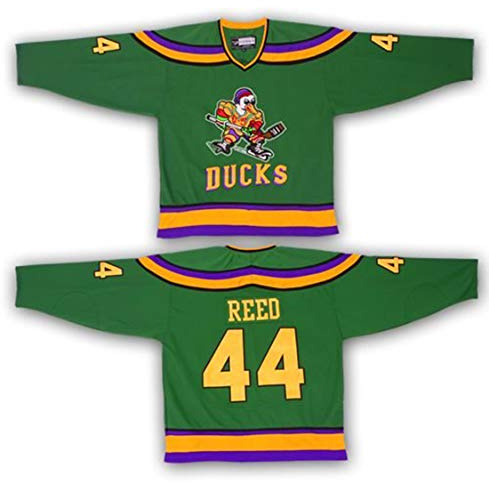 Gmjay Reed # 44 Maillot de Hockey sur Glace Mighty Ducks Film Hockey Vert Cousu Alphanumérique S-XXXL,XL