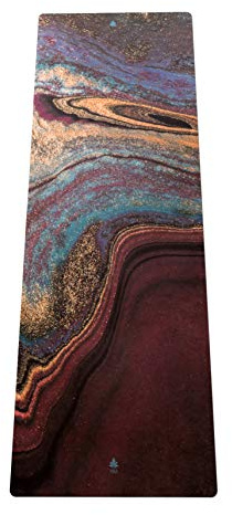 Mala HYBRID Premium Yogamatte Space Oddity aus Naturkautschuk mit Mikrofaser-Oberfläche für Bikram-Yoga, Hot-Yoga, Vinyasa, Pilates, Fitness und andere Workouts