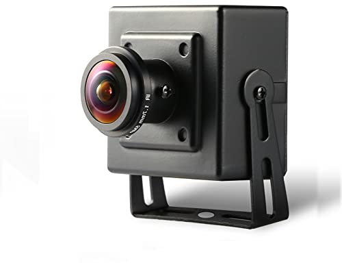 REVODATA 5MP Caméra IP POE Fisheye d'intérieur, caméra de sécurité IP Mini POE HD 5MP, 1,7mm Objectif Angle de Vue 180°, Vision à Distance P2P CCTV H.265 Vidéo caméra fisheye (I706-3-P-HS)