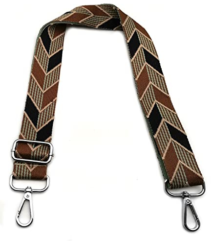 Schulterriemen für Damen, Schwarz und Braun, verstellbarer Schultergurt, bunt, Ersatzriemen 3,8 cm breit für Tasche mit Silber, Karabinerhaken für Handtaschen Mädchen, DIY Zubehör, #4