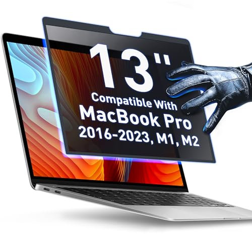 Écran de confidentialité amovible compatible avec MacBook Pro 13 2016, 2017, 2018, 2019, 2020, 2021, 2022, 2023, M1, M2 | Filtre de protection d'écran anti-reflet facile à mettre et à enlever pour