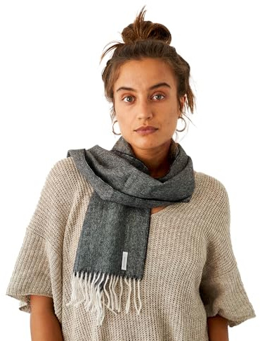 Apikuna® Baby Alpaka Schal mit Fransen für Damen & Herren – Herbst & Winter (180x30cm) – kuschelig warm und atmungsaktiv, 100% Baby Alpaka Wolle