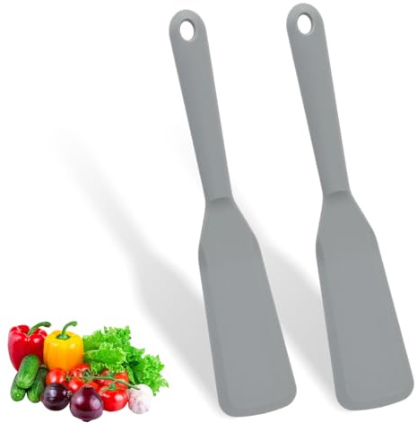 2 stycken stekspade silikon, non-stick silikonspatel, spatel vändbar, värmebeständig pannkaksspatel, omelettspatel, mini espatula för matlagning ägg hamburgare pizza biff omelett crêpes