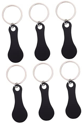 CAXUSD Portachiavi Esclusivo Con Carrello Da Shopping 6 Pezzi in Metallo Con Gettone Per Carrello Per La Spesa