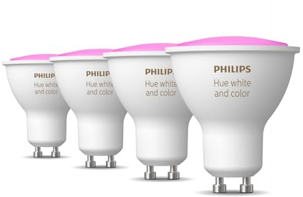 Philips Hue Vorteilspaket - GU10 - mit 4 Spots - Weißes und Farbiges Licht - Hue White and Color Ambiance