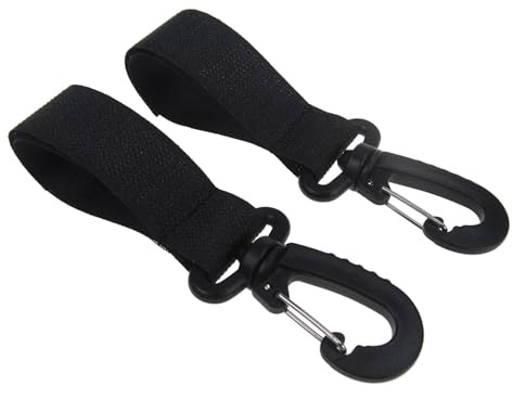Shurzzesj Gancho para cochecito – Mosquetón giratorio de 360 grados para cochecito de mamá, bolso de mamá, ganchos grandes para colgar cochecitos