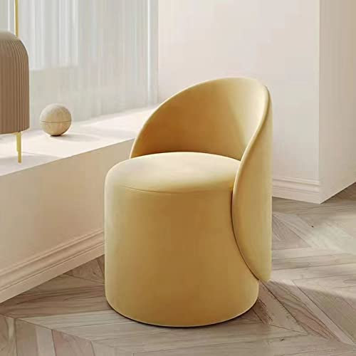 Drehbarer Ottoman-Sessel, Sherpa-Polsterung, bequemer Make-up-Hocker für Schlafzimmer, Wohnzimmer, 360° drehbarer Seitenstuhl, Club-Stuhl