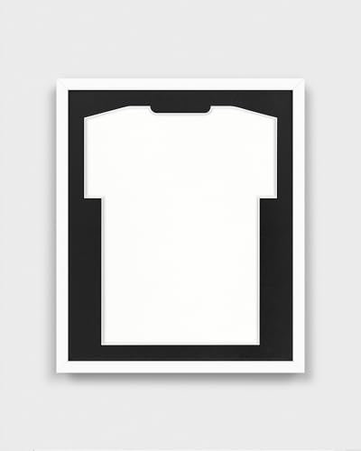 ARTIS - Bilderrahmen für Trikot Premium - Trikotrahmen Fußball aus Holz - Objektrahmen 53,4x63,4x5 cm - Handball, Volleyball Trikot Rahmen – Jersey Frame für Sporttrikots – Frametheshirt Weiss