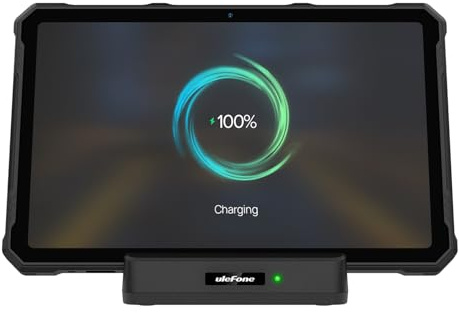 Ulefone Desk Charging Dock Wireless Charging Station, 2-1 Phone Charger Stand for Ulefone Armor Pad 4 Ultra Series Rugged Tablet, Phone Holder for Home and Office Stand