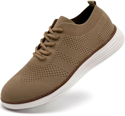 Mens Slip on Trainers Casual Shoes Formal Business Trainers Khaki Size 10