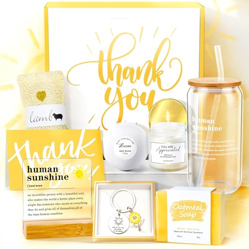 Thank You Gift for Women Pamper Sets Sunshine Employee Appreciation Gifts Inspirational Gift Spiritual Present Thanksgiving Inspirational Present for Her Baskets Self Care Package for Lover Volunteer