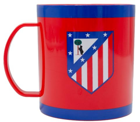 ms móvil shop Taza Atlético de Madrid 340ml | Diseño Oficial con Escudo del Club | Fabricada en Plástico Resistente | Apta para Microondas | Ideal para Niños, Escuela o Regalo para Aficionados