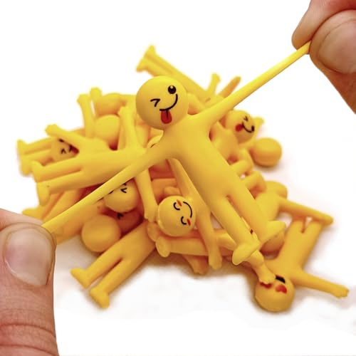 40 Muñecos Elásticos Smiley de Goma Suave TPR | Regalos Cumpleaños Niños Colegio, Detalles Fiesta Infantil, Regalitos para Invitados, Relleno Piñata Grande, Pack Ahorro Juguetes Divertidos