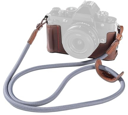 SMALLRIG Kamerataschen-Set für Nikon Z f, Vintage-Kamerataschen-Set aus PU-Leder, mit verbessertem Griff, kratzfestem Mikrofaserfutter, Rahmen aus Aluminiumlegierung, Schultergurt, Braun – 5096