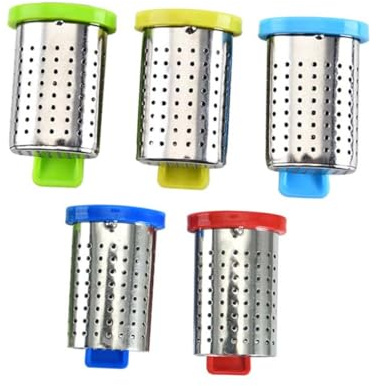 Gatuida Lot de 5 Infuseurs à Thé en Acier Inoxydable Fine Maille et Design de Poignée, Filtre à Thé Suspendu pour Usage Domestique Couleur Aléatoire