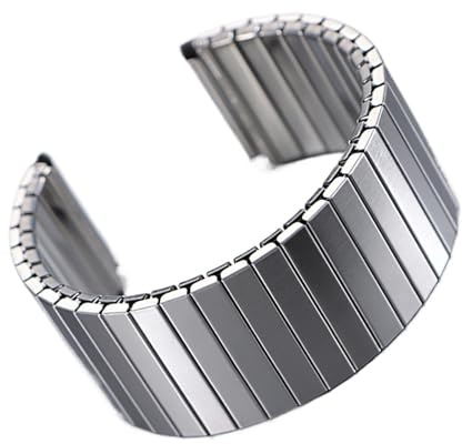 18mm 20mm 22mm rostfritt stål elastiskt stretcharmband kompatibelt med Galaxy Smart Watch-armband metallarmband(Black,18MM_XS)