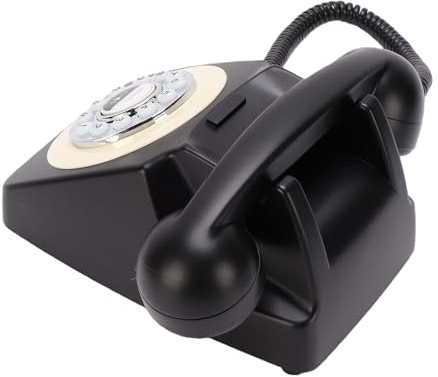 Elprico Téléphone Bluetooth Rétro combiné de Style Vintage Téléphone Fixe sans Fil pour la Maison et Le Bureau avec Chargement USB pour Un Charme Nostalgique (Black)