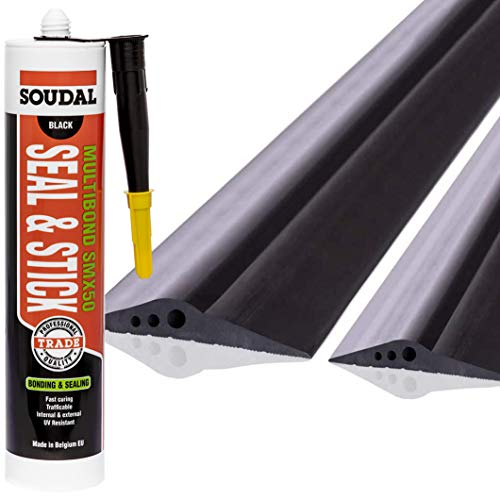 STEIGNER Garagentor Dichtung inkl. Montagekleber Bodenabdichtung aus EPDM, 2,5m, 14mm x 78mm, SGD01