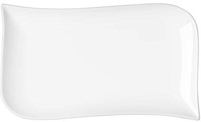 Table et passion - 276071 - LOT DE 6 ASSIETTES RECTANGULAIRES EN PORCELAINE BLANCHE 20X 12 CM MELODY