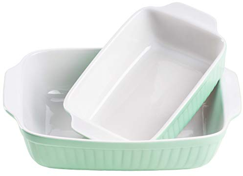 Mäser, Serie Kitchen Time, – Ramequín (25,5 x 19 cm/33 x 24 cm), rectangular, en Juego de 2, EN Color Verde