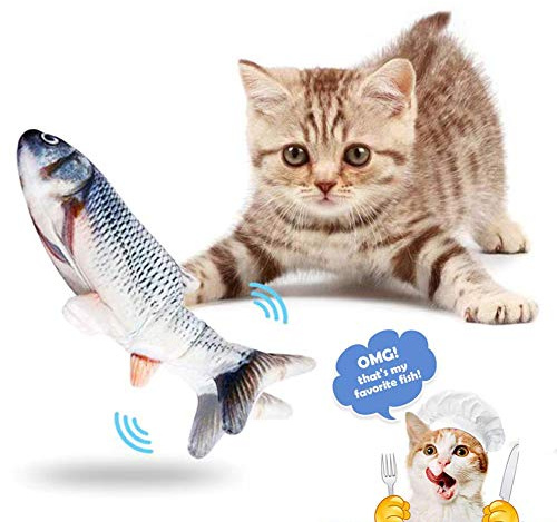 Dancing Fish Cat Toy, Catnip Toys Rolig elektrisk plyschdocka Fish Kicker Toy för katt och kattunge (A)