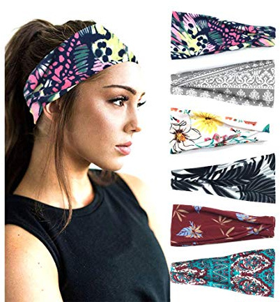 DRESHOW 6 Piezas Diadema Para Mujer Yoga Correr Diademas Deportes Entrenamiento Bandas para el Cabello Lindo Accesorio