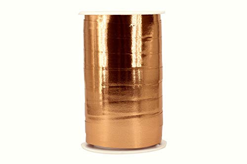 STAR Geschenkband Ringelband Metallic 10mm x 100m Polyband wasserfest Kunststoff Farbauswahl: Rosegold