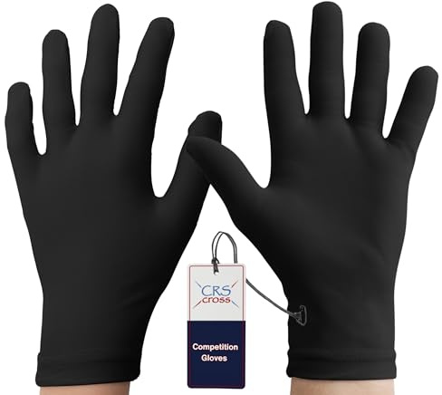 CRS Cross Competition Figure Skating Gloves. Fitted Glove for Ice Skate, Dance, Roller Skaters and Cheerleading. Available in Both Youth and Adult Sizes (Black, Ladies Small/Medium)