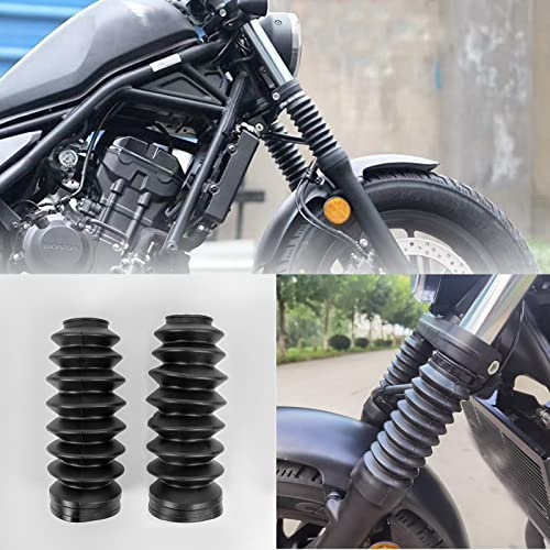TAZGANTAX Black Motorcycle Front Fork Rubber Gaiters boots Gaitors Shock Absorber Cover Compatible with Ho-nda Rebel CMX 300 CMX 500 Rebel 250 CMX300 Accessories(Lower)