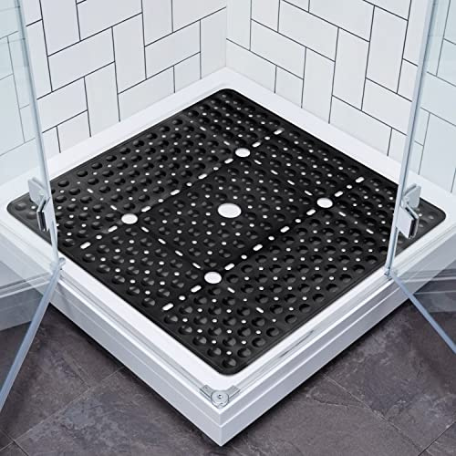 Lurowo Duschmatte, rutschfest, groß, quadratisch, 70 x 70 cm, mit Saugnäpfen, antibakteriell, waschbar, für Dusche, Badewanne