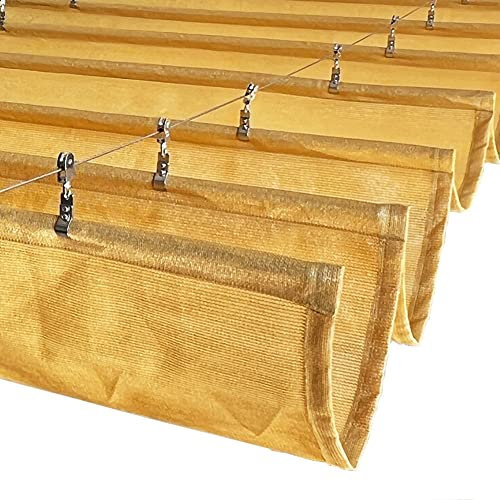 Copertura Ombra Retrattile (Nessuna Asta di Supporto), Filo Scorrevole Esterno Tenda da Sole A Vela Pergola Tenda da Sole di Ricambio Tettoia Onda per Pergola in Legno Traliccio D'uva (Color : Yello