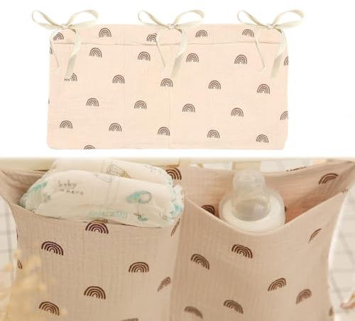 Tasche Babybett 2-in-1 Baby Kinderzimmer Organizer Kinderzimmer Hängender Bett Organizer Hängeorganizer Spielzeugtasche Babybett Tasche Organizer zum Aufbewahren von für Kleidung Windeln Spielzeug