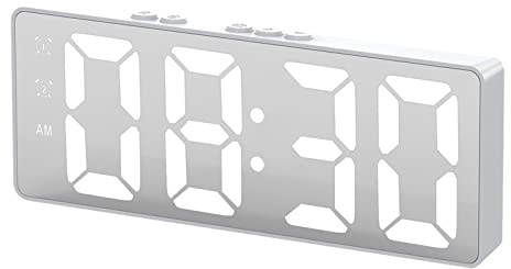 Bexdug LED-Wecker | Langlebige LED- und Spiegeluhren Großes Display Batteriebetrieben | LED elektrische Uhr für Büro Küche Wohnzimmer Schlafzimmer