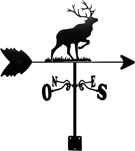 Girouette, girouette d'élan à Longue Corne indicateur Direction du Vent girouette Chasse Outil Mesure en Acier Inoxydable la décoration Jardin d'agriculteur Toit