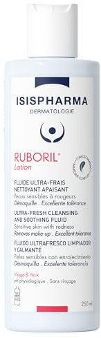 ISISPHARMA RUBORIL - Lotion Lait Démaquillant Apaisant 250 ml - Peaux Sensibles Tous Types de Rougeurs - Sans Rinçage et Non parfumé - Visage Et Yeux - Fabrication Française