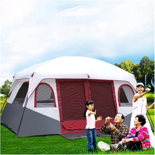 Campingzelt für 8–12 Personen, Familienzelt mit 2 Schlafzimmern, Campingzelte und Unterstände, großes Zelt, Outdoor-Zelte für 12 Personen, unverzichtbar für Festivals/100% wasserdichtes Cam