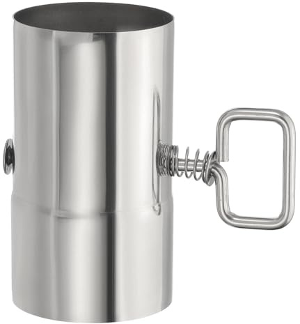 PATIKIL 2.36 Inch Stove Pipe with Damper, 1Pcs 304 Stainless Steel Thickened Tent Stove Chimney Pipe for Outdoor Camping Stove Vent Smoke Exhaust, 4.33 Inch Length