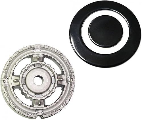 Bruciatore a Tripla Corona e Piattello Smaltato Lucido per Piano Cottura, Ø 130 mm Corona, Ø 131/85 mm Corona Centrale, Ø 63 mm Centrale, Produzione Sabaf