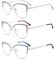 MODFANS 3er-Pack Lesebrille Damen Blaulichtfilter Metallrahmen Edelstahl Material