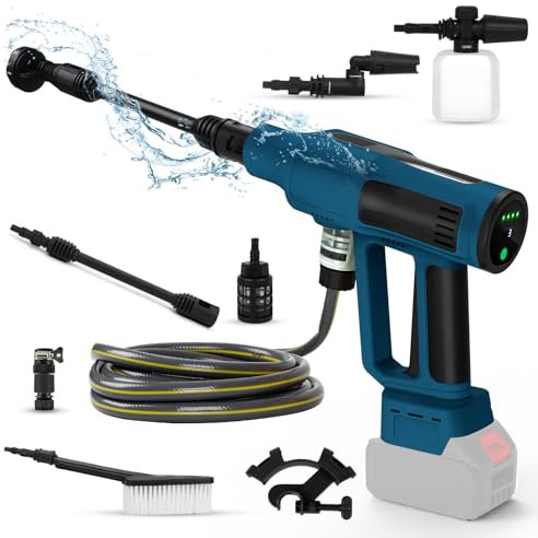 Akku Hochdruckreiniger Kompatibel mit Makita 18V Batterie, 610 PSI Akku-Unterlegscheibe mit integrierter justierbarer Düse, Handhochdruckreiniger Pistole für Auto/Heimreinigung (Keine Batterie)