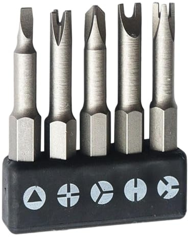 Cacciavite Bit Set, 5 Pezzi Set di Cacciaviti a Forma Speciale a Forma di U a Forma di y Triangolo Interno Croce a Tre Punte, Kit di Punte per Cacciavite a Forma Speciale