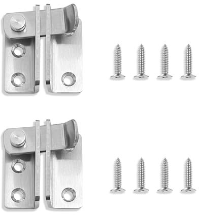 RYHHH® 2 Pezzi Chiavistello Catenaccio Porta In Legno, Serratura Porta, Colore Metallizzato In Acciaio Inossidabile, Chiavistello Piccolo Per Porta In Legno Per Finestre E Porte Da Giardino