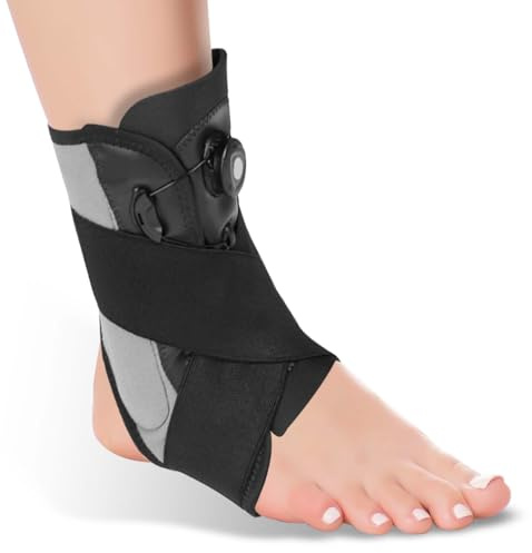 BAIFULAI Sprunggelenkbandage für Rechts Links, Verstellbare Knöchelbandage mit Knauf für verstauchte Knöchel Fersensporn Plantarfasziitis Fußmanschette Sehnenentzündung Achillessehnenentzündung