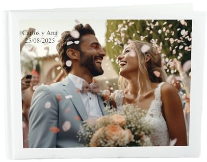 Álbum Personalizado para Libro de Firmas de Boda, Cubierta Blanca (Foto)