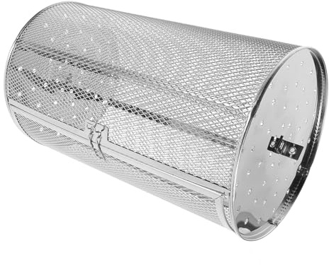 BAZEITFLOW Cesta De Asado Para Horno Rotatorio De Acero Inoxidable Resistente Antioxidante Para Cocina y Barbacoa Accesorios Para Rostizar Carnes Frutos Secos Castañas y Verduras