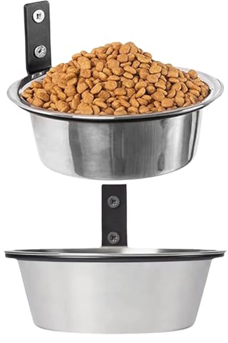 Tktouci Hundenäpfe - Wandmontage Set Fressnapf,Erhöhter Edelstahl Futternapf Mit Klappbarem Ständer Für Katzen Welpen Kleintiere