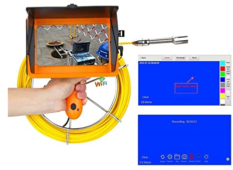 Endoscopio, Videocamera di ispezione della fognatura del tubo industriale 40/50 m con contatore del contatore/DVR. Registrazione video/editing di foto(10M)