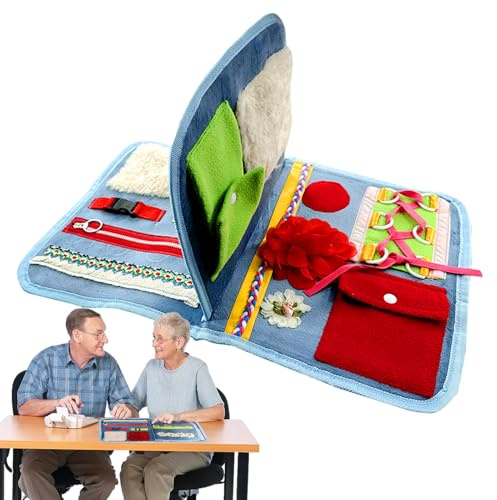 Couverture Sensorielle Fidget – Couverture Apaisante Pour Personnes Âgées, Jouet De Perte De Mémoire | Livre Thérapeutique Fidget Pour La Démence Alzheimer, Les Adultes Autistes, Les Personnes Âgées,