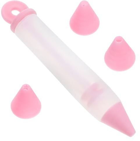 Veemoon Set Penne per Decorare Dolci in Silicone 4 Punte Diverse, Penna per Cioccolato, Marmellata e Crema Pasticcera, Utensili per Decorazioni Torte Fai da Te, Adatta per Biscotti