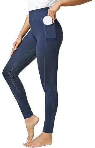CSSHNL Pantalones De Equitación Mallas de Montar for Mujer, Pantalones de equitación de Silicona, Ropa Deportiva de Entrenamiento Ecuestre(Blue,XL)